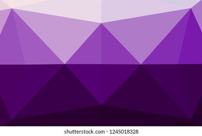 Dark Purple vector abstract polygonal texture. Brand new colored illustration in blurry style with gradient. Triangular pattern for your business design.