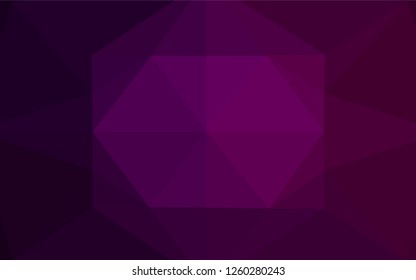 Dark Purple vector abstract polygonal cover. A completely new color illustration in a vague style. Triangular pattern for your business design.