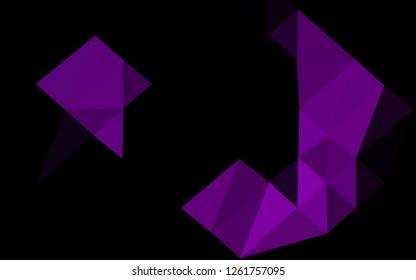 Dark Purple vector abstract polygonal texture. A vague abstract illustration with gradient. Template for a cell phone background.