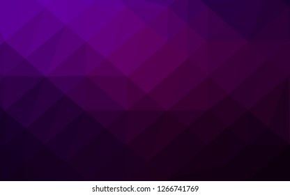 Dark Purple vector abstract polygonal layout. Colorful abstract illustration with gradient. Triangular pattern for your business design.