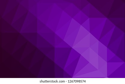 Dark Purple vector abstract polygonal layout. Shining illustration, which consist of triangles. Completely new template for your business design.
