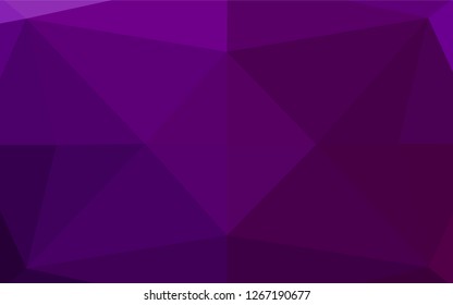 Dark Purple vector abstract polygonal texture. Shining illustration, which consist of triangles. The completely new template can be used for your brand book.
