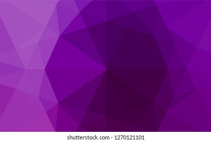 Dark Purple vector abstract polygonal cover. Glitter abstract illustration with an elegant design. Brand new style for your business design.