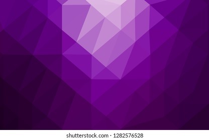 Dark Purple vector abstract polygonal cover. Creative illustration in halftone style with gradient. Template for your brand book.