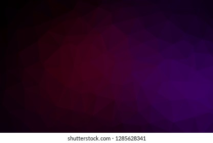 Dark Purple vector abstract polygonal cover. Triangular geometric sample with gradient.  Polygonal design for your web site.
