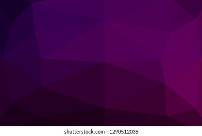 Dark Purple vector abstract polygonal layout. Glitter abstract illustration with an elegant design. Triangular pattern for your business design.