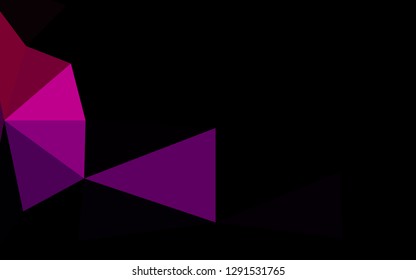 Dark Purple vector abstract polygonal layout. Triangular geometric sample with gradient.  Completely new template for your business design.