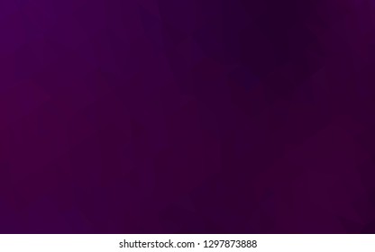 Dark Purple vector abstract polygonal texture. Triangular geometric sample with gradient.  Template for your brand book.