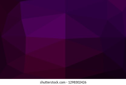 Dark Purple vector abstract polygonal cover. Glitter abstract illustration with an elegant design. The best triangular design for your business.