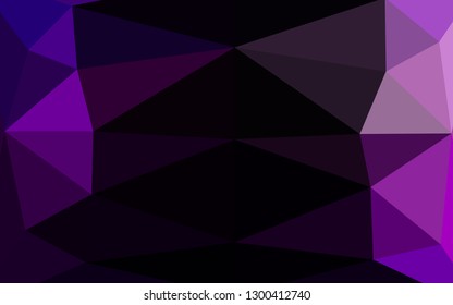 Dark Purple vector abstract polygonal layout. Geometric illustration in Origami style with gradient. Template for your brand book.