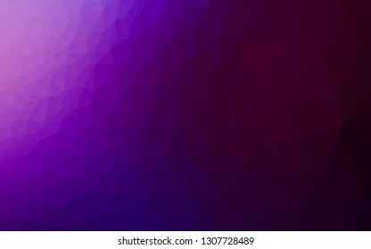 Dark Purple vector abstract polygonal cover. Triangular geometric sample with gradient.  Completely new design for your business.