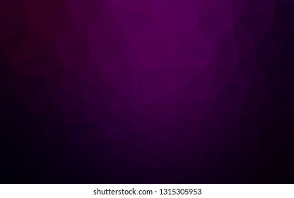 Dark Purple vector abstract polygonal layout. Colorful illustration in Origami style with gradient.  Polygonal design for your web site.