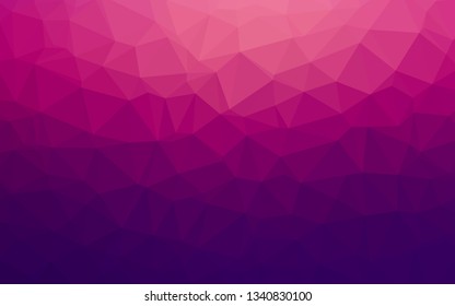 Dark Purple vector abstract polygonal cover. Triangular geometric sample with gradient.  Triangular pattern for your business design.