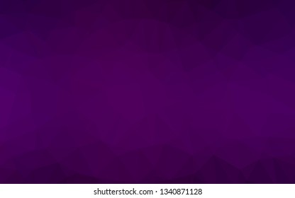 Dark Purple vector abstract polygonal layout. Colorful illustration in Origami style with gradient.  Completely new design for your business.