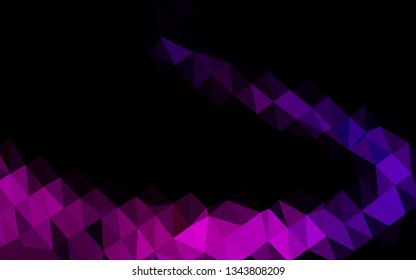 Dark Purple vector abstract polygonal texture. Glitter abstract illustration with an elegant design. Template for your brand book.