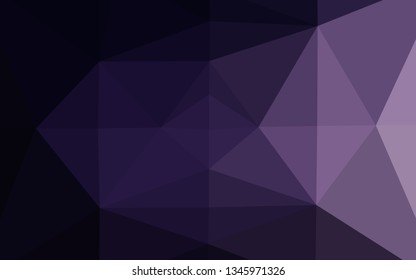 Dark Purple vector abstract polygonal cover. A sample with polygonal shapes. The best triangular design for your business.