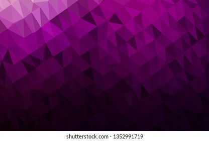 Dark Purple vector abstract polygonal layout. Colorful illustration in abstract style with gradient. Textured pattern for background.