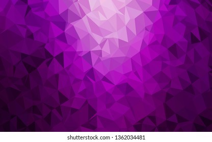 Dark Purple vector abstract polygonal layout. A sample with polygonal shapes. Textured pattern for background.