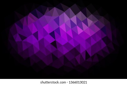 Dark Purple vector abstract polygonal texture. Brand new colorful illustration in with gradient. Triangular pattern for your business design.