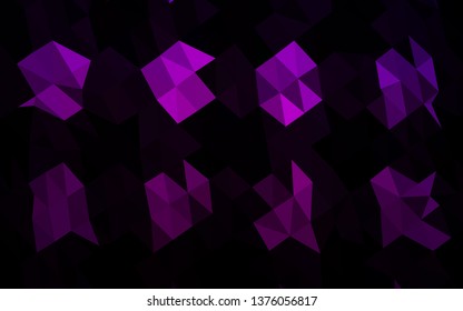 Dark Purple vector abstract polygonal texture. Brand new colorful illustration in with gradient. Template for a cell phone background.