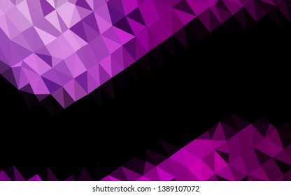 Dark Purple vector abstract polygonal layout. Colorful illustration in Origami style with gradient.  Brand new design for your business.