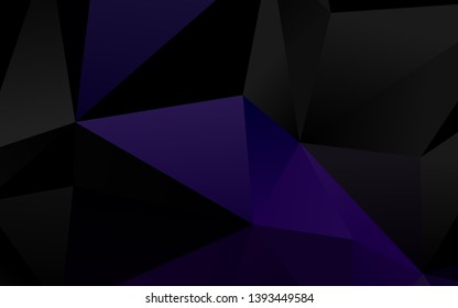 Dark Purple vector abstract polygonal cover. Shining illustration, which consist of triangles. The best triangular design for your business.