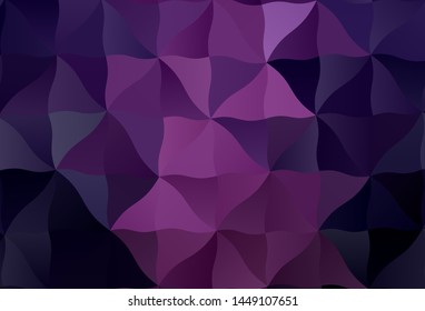 Dark Purple vector abstract polygonal template. Geometric illustration in Origami style with gradient.  Textured pattern for your backgrounds.