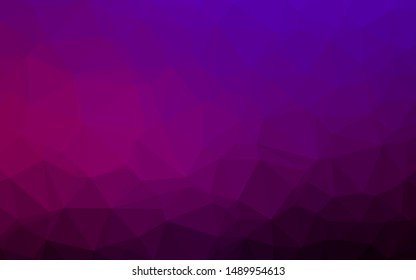 Dark Purple vector abstract polygonal layout. Colorful abstract illustration with gradient. New texture for your design.