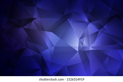 Dark Purple vector abstract polygonal template. Shining polygonal illustration, which consist of triangles. Polygonal design for your web site.