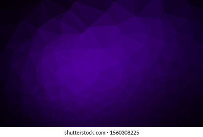 Dark Purple vector abstract polygonal cover. An elegant bright illustration with gradient. The best triangular design for your business.