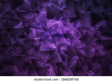 Patrón poligonal abstracto del vector púrpura oscuro. Ilustración abstracta colorida con triángulos. Patrón triangular para tu diseño.