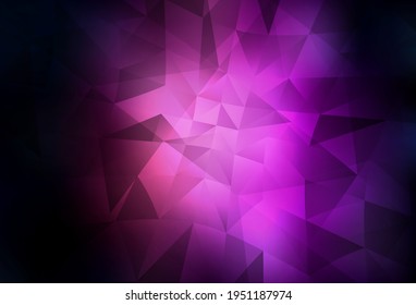 Dark Purple vector abstract polygonal background. Shining colorful illustration with triangles. Textured pattern for your backgrounds.
