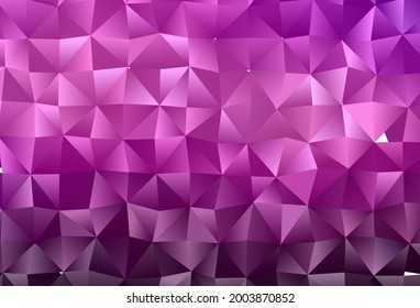 Textura poligonal abstracta de vector púrpura oscuro. Ilustración colorida de estilo Origami con degradado.  El mejor diseño triangular para su negocio.