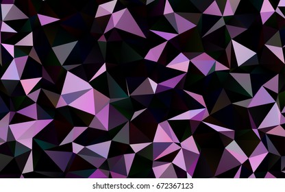 Dark Purple vector abstract polygonal pattern. Shining illustration, which consist of triangles. The completely new template can be used for your brand book.