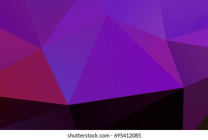 Dark Purple vector abstract polygonal template. A vague abstract illustration with gradient. Triangular pattern for your business design.