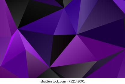 Dark Purple vector abstract polygonal background. A sample with polygonal shapes. The textured pattern can be used for background.