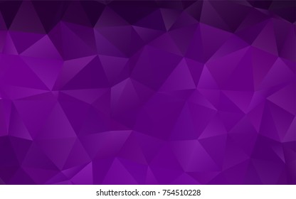 Dark Purple vector abstract polygonal template. Creative illustration in halftone style with gradient. A completely new template for your business design.