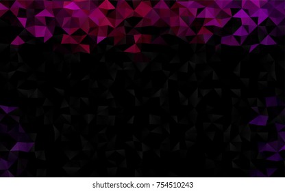 Dark Purple vector abstract polygonal pattern. Glitter abstract illustration with an elegant design. Brand-new design for your business.