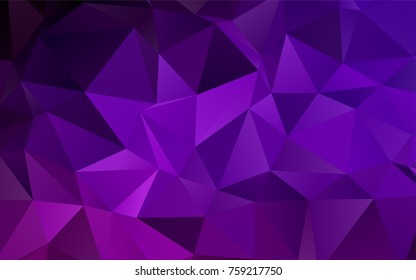 Dark Purple vector abstract polygonal template. Creative illustration in halftone style with gradient. The polygonal design can be used for your web site.