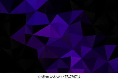 Dark Purple vector abstract polygonal pattern. Triangular geometric sample with gradient.  The best triangular design for your business.
