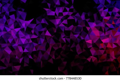 Dark Purple vector abstract polygonal template. Triangular geometric sample with gradient.  The polygonal design can be used for your web site.