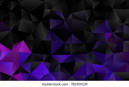 Dark Purple vector abstract polygonal template. Glitter abstract illustration with an elegant design. The template can be used as a background for cell phones.