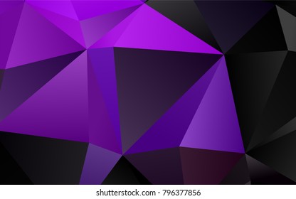 Dark Purple vector abstract polygonal background. Geometric illustration in Origami style with gradient.  The elegant pattern can be used as part of a brand book.