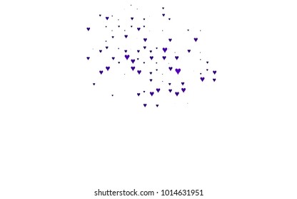 Dark Purple vector abstract small hearts on white background. Template for valentine day with sweet, romantic concept. Amazing pattern for your design, banner, leaflet.