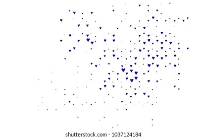 Dark Purple vector abstract small hearts on white background. Template for valentine day with sweet, romantic concept. Amazing pattern for your design, banner, leaflet.