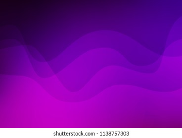 Dark Purple vector backdrop with bent lines. Colorful abstract illustration with gradient lines. Pattern for your business design.