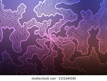 Dark Purple vector backdrop with bent lines. Glitter abstract illustration with wry lines. The template for cell phone backgrounds.