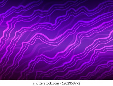 Dark Purple vector backdrop with bent lines. A completely new color illustration in marble style. Marble design for your web site.