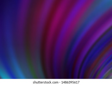 Dark Purple vector backdrop with bent lines. Shining illustration, which consist of blurred lines, circles. A completely new marble design for your business.