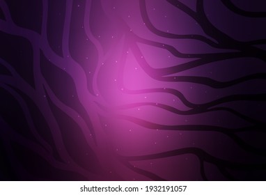 Dark Purple vector backdrop with bent lines. Colorful abstract illustration with gradient lines. Brand new design for your ad.